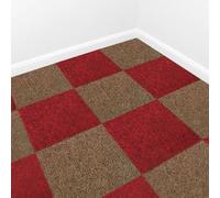 Monstershop 40 X Carpet Tiles 10M2 / Scarlet Red & Sand