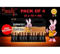 40 x Duracell PLUS AA LR6 Batteries Alkaline Power Boost 150% Extra Life 4x10Pk