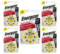 40 x Energizer Size 10 Hearing Aid Batteries Yellow - Zinc Air Mercury Free PR70