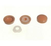 40 x PLASTIDOME Click ON Screw Cover ONLY Teak Colour