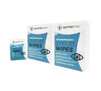 40 x Restoreyes Biodegradable Eyelid Wipes - Eco-Friendly, Hypoallergenic Cleansing Wipes for Sensitive Eyes, Blepharitis Relief, and Daily Eyelid Hygiene (Pack 2)
