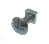 40 X Versatile Roofing Bolts, Cross Head + Square Nut, ZP Zinc Plated, 6mm (M6) x 16mm