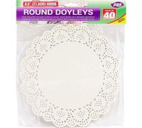 40 X White Round LACE DOYLEYS - 22cm/8.5" Quality Disposable Paper mats Great for Entertaining and Parties