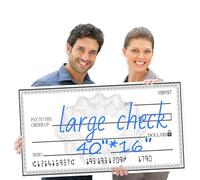 40"x16" Giant Dry Erase Check Board for Fundraisers | Reusable Oversized Presentation Check - Award Ceremony Donation Props, Charity Event Supplies (Durable Cardboard)