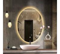 40"x30" Large LED Bathroom Vanity Mirror 32"x24" Oval AntiFog WallMounted Mirror with Dimmable 3 Color Lighting Front & Backlit for Modern Decor