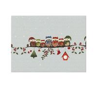 40"x30" Large Soft Cozy Flannel Blanket â€“ Cute Christmas Owls on Branch Full-Sided Print, Lightweight & Warm for Bed, Sofa, Couch, and Travel