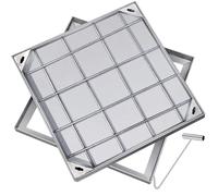 40"x40" (102x102cm) Durable 304 Stainless Steel Invisible Manhole Cover Recessed Square Tile Drainage Solution for Pavement HeavyDuty Sewage Cover