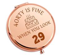 40 Year Old Birthday Gifts for Woman 40th Birthday Compact Makeup Mirror for Mom from Daughter Best Friend Wife Sister Coworker Forty Present Friendship Gifts for Turning 40 Folding Makeup Mirror