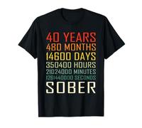 40 Year Sobriety Anniversary Vintage 40 Years Sober T-Shirt