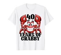 40 Years of Crabby Funny Crab Beach 40th Birthday Men Women Value Graphic T-Shirt