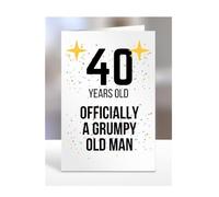 40 Years Old, Officially a Grumpy Old Man Card, Funny, Joke, Gift, 40th Happy Birthday, Presents for, Dad, Daddy, Grandad, Husband, Uncle, Him, Male, A5-164_12