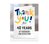 40 years Work Anniversary Card, Employee Gift, Thank You for Employee from Boss or Employer, Leaving or Retirement Present,Men, Women, Presents for Christmas, A5-86_41