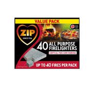 40 Zip Firelighters All purpose Fire Starter Cubes Open Fire Pit BBQ