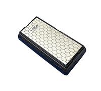 400#/1000# Coarse Fine Double Sided Diamond Sharpener Plate,Garden Tool Sharpener with A Non-Skid Base for Outdoor Kitchen Tools Sharpening