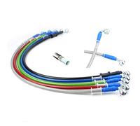 400-2400mm AN3 1/8inch 28 90 Degree M10 Motorcycle Hydraulic Brake Line Oil Hose Pipe Fitting Stainless Steel Braided for ATV Motorcycle Motocross Pit Dirt Street Racing Bike - 2200mm Black