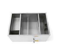400 * 250 * 250mm for Restaurant Kitchen Waste Water Treatment Tools Stainless Steel Grease Trap Interceptor Oil Separator,Field Readyy