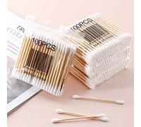 400 Bamboo Vegan Cotton Buds Biodegradable Earbuds Eco Friendly Vegan Organic Natural Wood Stick Swabs