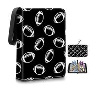 400-Card Trading Binder with 50 Removable Sleeves - Waterproof Storage for Standard Size Cards, Portable Collector Display Case (American football pattern）