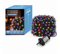 SHATCHI 400 LEDs Fairy String Lights Multicolour Indoor/Outdoor Christmas Tree/Home/Party/Wedding/Garden Decorations Green Cable 8 Modes Mains Powered Memory Auto Timer
