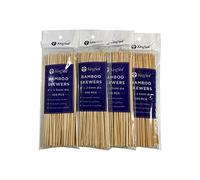 400 Count | KingSeal Natural Bamboo Wood Grilling Skewers for Shish Kebabs, BBQ, and Fruit Arrangements, 8 Inch x 2.5mm Diameter - 4 Packs x 100 Skewers