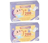 400 Disposable Nappy Bags - 100% Biodegradable Fragranced Nappy Sacks | Baby Diaper Disposal Bags | Eco-Friendly Sanitary Potty Bag | Poo Bags Dogs With Tie Handles, Cat, Dog Litter Bag