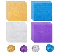 400 Foil Candy Wrappers for Chocolates, 4x4 Inch DIY Square Package Wrapping Papers for Valentines Chocolate Candy Packaging (4 Colors)