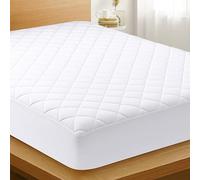 400 GSM Waterproof Mattress Pad, Quilted Mattress Protector with Microfiber Top, TPU Backing, 21" Deep Pocket, Noiseless, Breathable Bed Cover, Fitted Mattress Topper, White, California King