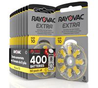 400 Hearing Aid Batteries 10. Rayovac Extra - 50 Blisters of 8 Batteries