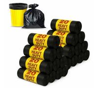 400 Large Black Bin Bags Heavy Duty for Household Garbage Strong Refuse Sacks-Black Bin Liners for Everyday use Office Kitchen Restaurant-Recycled, Strong & Secure