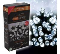 400 LED 40m Premier Battery 8 Function Outdoor Smart Timer Lights Cool White