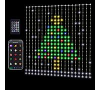400 LED Curtain String Lights,KANCOKIT 6.6ft x 6.6ft Smart Hanging Fairy Lights with APP and Remote Control, Color Changing DIY Modes for Bedroom, Window, Party, Wedding, Christmas and Halloween Décor