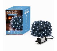 SHATCHI 400 LEDs Fairy String Lights Cool White Indoor/Outdoor Christmas Tree/Home/Party/Wedding/Garden Decorations Green Cable 8 Modes Mains Powered Memory Auto Timer