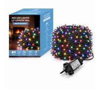 SHATCHI 400 LEDs Fairy String Lights Multicolour Indoor/Outdoor Christmas Tree/Home/Party/Wedding/Garden Decorations Green Cable 8 Modes Mains Powered Memory Auto Timer