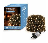 SHATCHI 400 LEDs Fairy String Lights Warm White Indoor/Outdoor Christmas Tree/Home/Party/Wedding/Garden Decorations Green Cable 8 Modes Mains Powered Memory Auto Timer