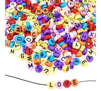 SHATCHI 400 Mix Colour Alphabets Letters 6.5mm Acrylic Jewellery Making Beads DIY Art and Craft Assorted, Multi