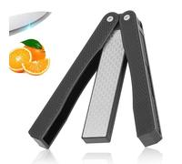 400 or 600 Grit Knife Sharpener,Double Sided Folding Manual Knife Sharpener Diamond File Handheld Sharpening Stone Diamond Whetstone for Outdoor Camping Kitchen Garden Scissor Tool