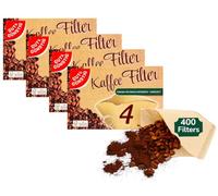 400 Pack - Coffee Filter Papers Size 04 - Disposable Unbleached Filters for Pour Over & Drip Coffee Makers, U-Shaped Filters for Smooth Brew