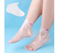 400-Pack Disposable Plastic Foot Covers for Feet - Leak-Proof Paraffin Wax Bath Liners, Moisturizing Socks for Pedicure, Spa, Cracked Heel Care & Shoe Trials (Includes Stickers for Secure Fit)