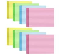 400 Pack Flashcards, Revision Cards A6 (10.2CM x 14CM), Neon Flash Card Coloured, Study Record Cards, Lined on Front, Blank on Back Cue Cards, Pocket Index Prompt Cards for School Office Home