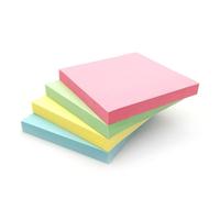 400 Pastel Sticky Notes (76x76mm) - Colourful Removable Adhesive Memo Pads in Blue, Pink, Green, Yellow | Set of 4 Pads (100 Sheets Each) | Office, Home & School Use - 4 Packs