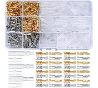 400 Pcs 3.9mm Bullet Connectors Kit, Brass Bullet Terminals Wire Connectors Male and Female with Insulating Sleeves, CableTerminals Connectors with Insulation Covers for Motorcycle Car Truck