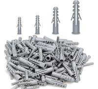 400 Pcs Assorted Wall Plugs Set, Wall Plug, Gray Plastic Column Expansion Pipe, (5mm 6mm 8mm 10mm)