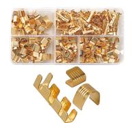 400 Pcs C-Type Wire Buckle Terminal Block Set, Parallel Connector with Cold Press Middle Joint, Brass Wiring Terminals