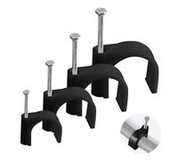 400 Pcs Cable Clips, Black Wire Clips, 4 Size 4mm 6mm 8mm 10mm, Cable Tacks Wire Tidy Clips for Ethernet Cables Telephone Line TV USB Cables