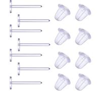 400 Pcs Clear Earrings Piercing Retainers, Earring Backs & Clear Ear Pins Earring Retainers for School DIY (200 Pairs)