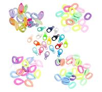 400 Pcs Colorful Acrylic Chain Links Large Plastic Chain Link Rings Candy Color Jewelry Making Rings DIY Craft Link Connectors Bracelet Open Links with 20 Pcs Lobster Clasps for Earrings Necklaces