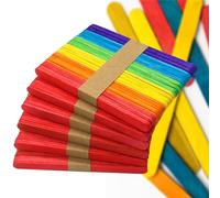 400 Pcs Coloured Lollipop Sticks, 65mm Colored Popsicle Sticks for Crafts, Multi-Purpose Wooden Stick for Home and School Crafts