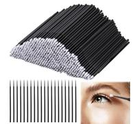 400 Pcs Disposable Lip Wands, Black Micropore Brushes, Disposable Micro Applicator Brushes, Micropore Swabs for Makeup, Longer Tips Eyelash Extension Applicators for Eyelashes Extensions, Crafting
