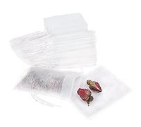 400 Pcs Disposable Tea Filter Bags Empty Cotton Drawstring Seal Filter Tea Bags for Loose Leaf Teal(3.54 x 2.75 inch)
