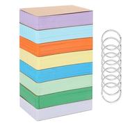 400 Pcs Flash Card, 3.54 * 2.12 Inch Multicolor Revision Cards, Index Cards, Revision Flash Cards with 8 Metal -Binder Rings, Flashcards for Revision Office Home School Learning